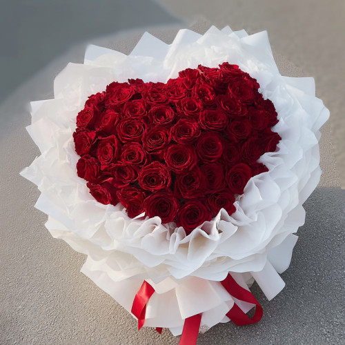 A Heart in Bloom: Wrapped in Red Roses and Passion
